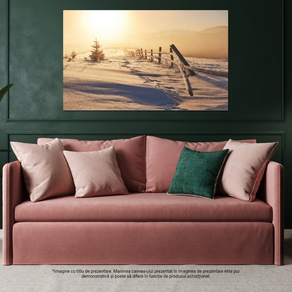 Tablou Canvas Peisaj de Iarnă în Alpii Austrieci - Frumusețe Montană, Marime 40x25CM [4]