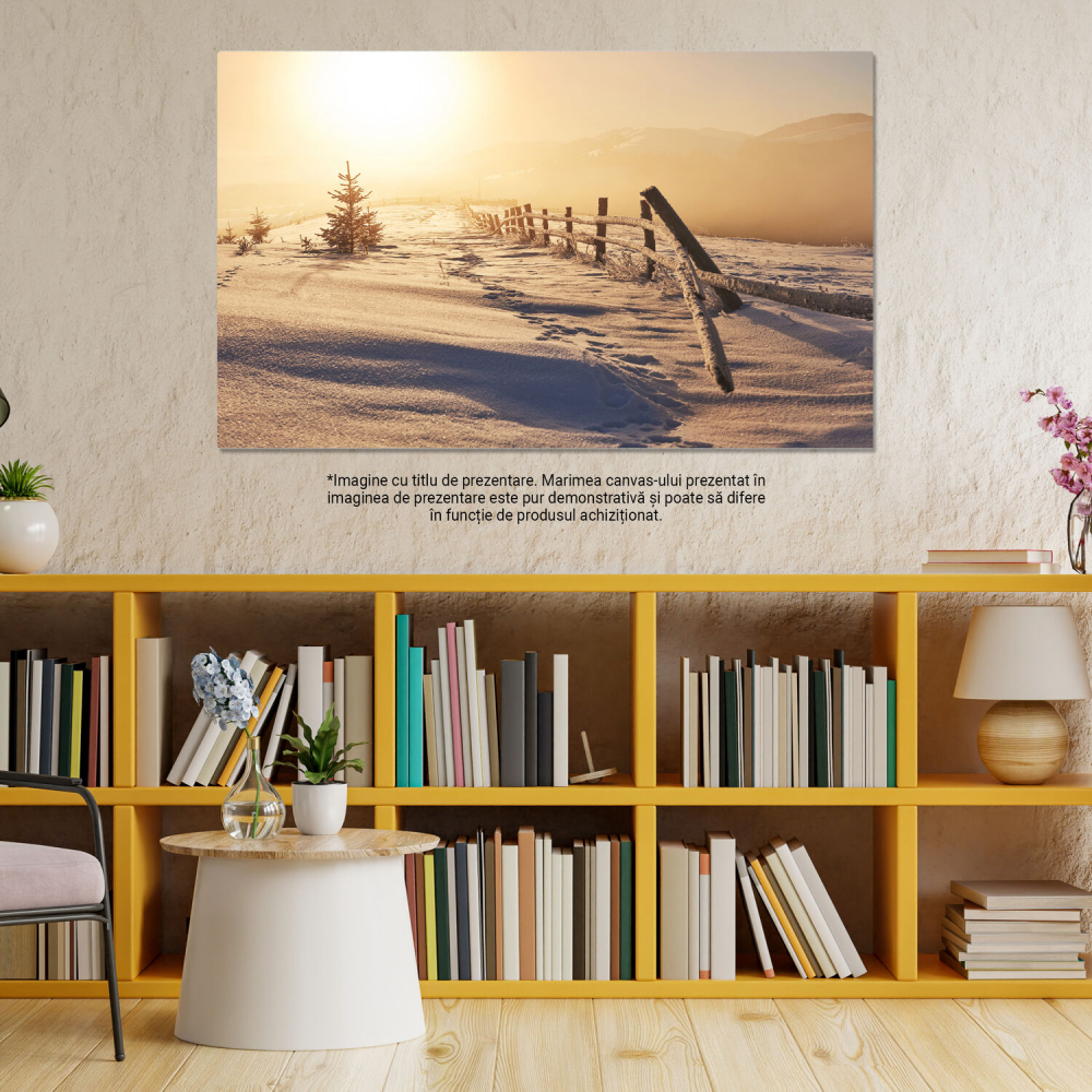 Tablou Canvas Peisaj de Iarnă în Alpii Austrieci - Frumusețe Montană, Marime 40x25CM [3]