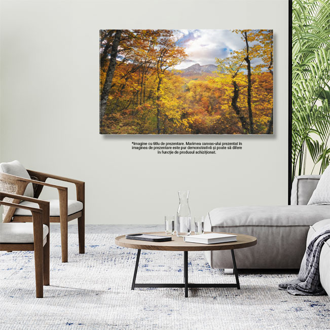 Tablou Canvas Peisaj de Toamna in Padurea Adanca a Muntilor Aventura, toamna, peisaj, natura, padure 607 40x25CM [3]