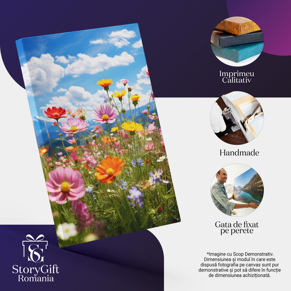 Peisaj cu Flori de Câmp - Pictură Digitală de Natură, Marime 40x25CM [2]