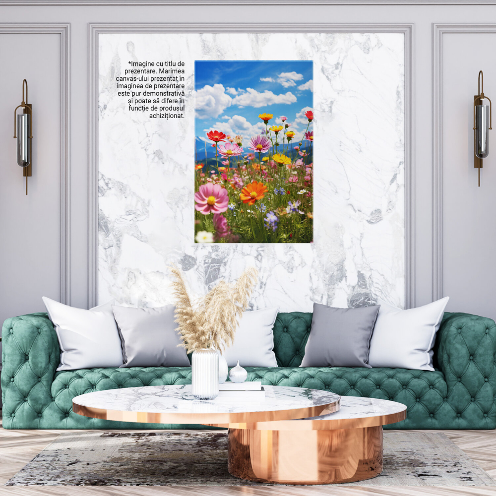 Peisaj cu Flori de Câmp - Pictură Digitală de Natură, Marime 40x25CM [4]