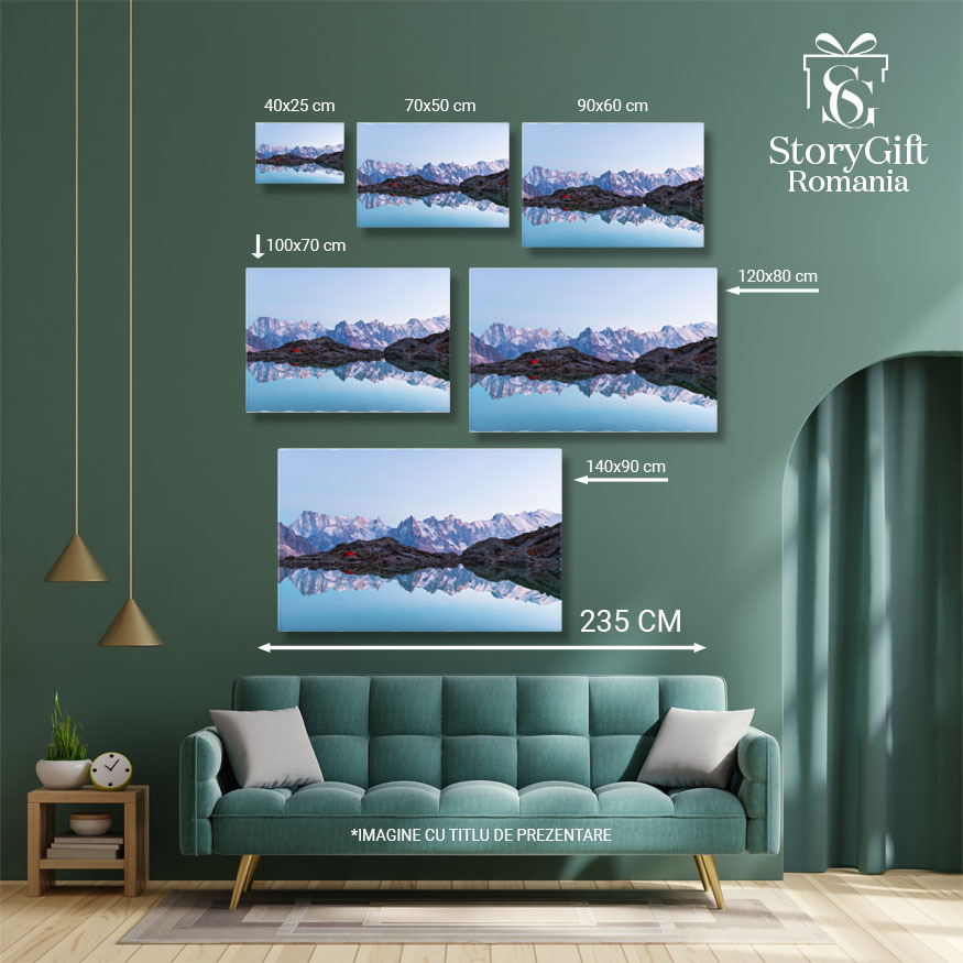 Tablou Canvas Peisaj Lac Blanc cu Cort Rosu, munte, natura, calatorie, peisaj, Franta, Alpi 3719 40x25CM [5]