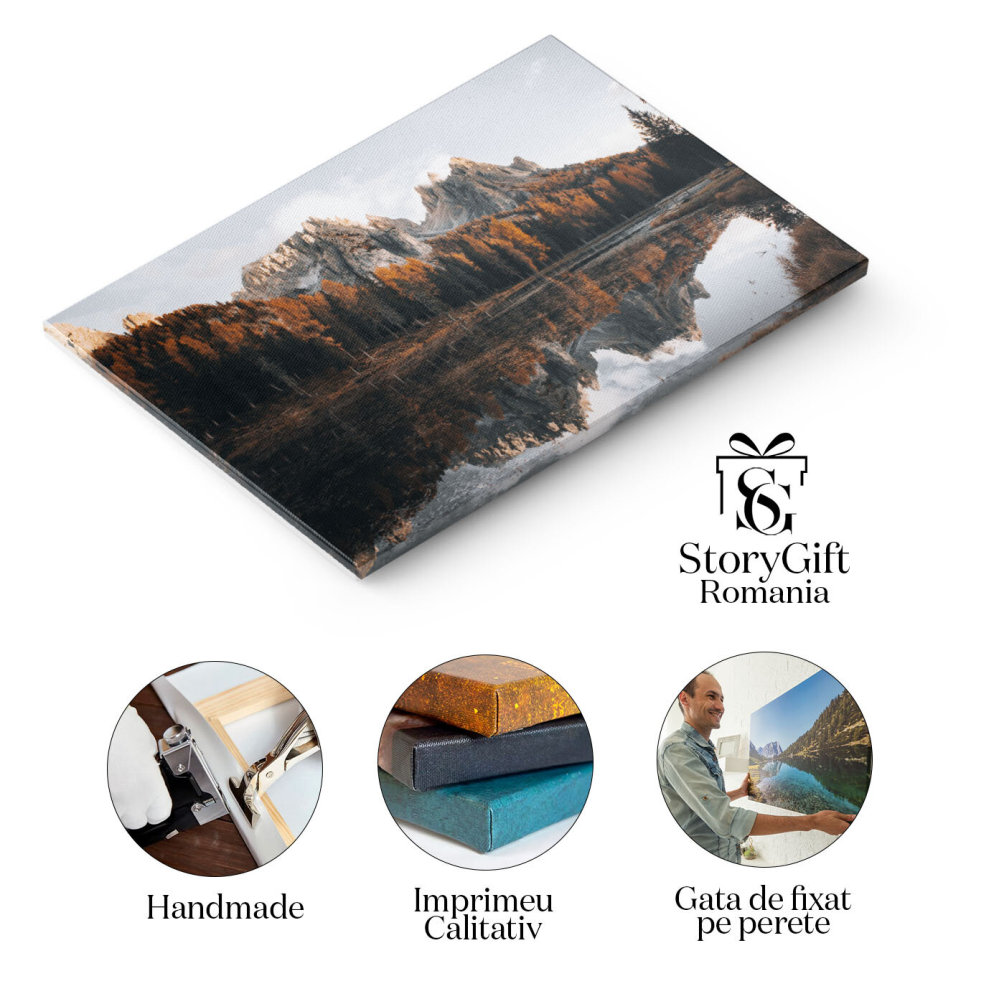 Tablou Canvas: Peisaj Montan - Toamna in Dolomiti 40x25CM [2]