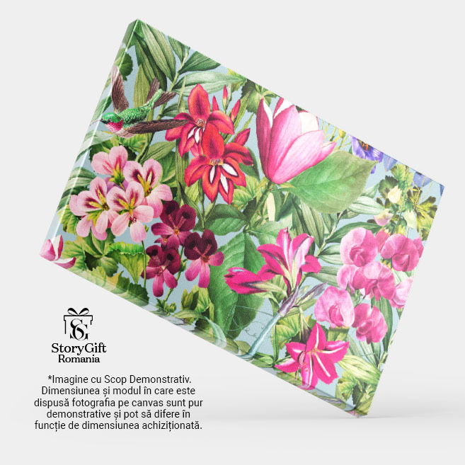 Tablou Canvas: Peisaj natural cu flori colorate - Roz predominant pe petale 40x25CM [4]