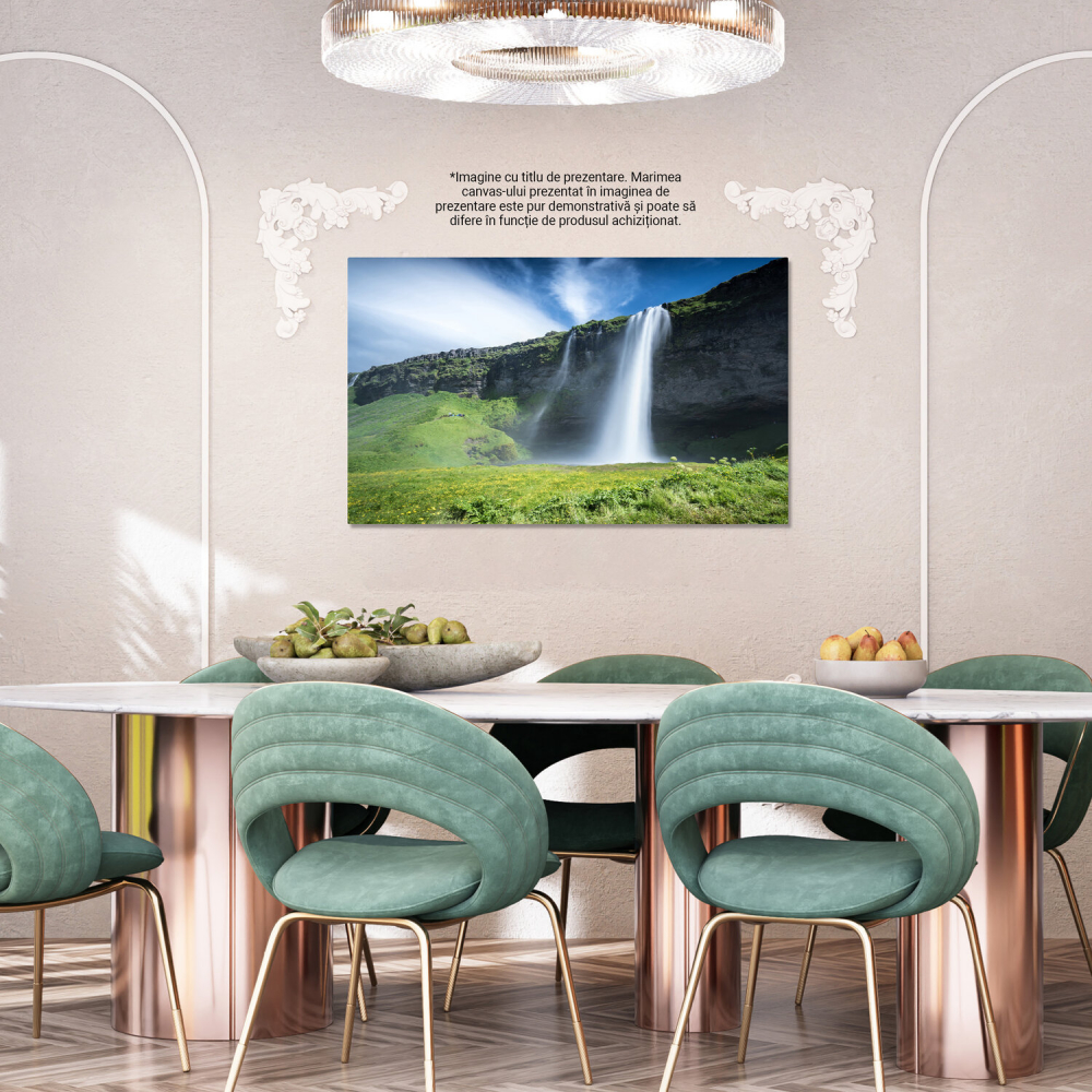 Tablou Canvas Cascada Seljalandfoss - Peisaj Uimitor pentru Decor, Marime 40x25CM [4]