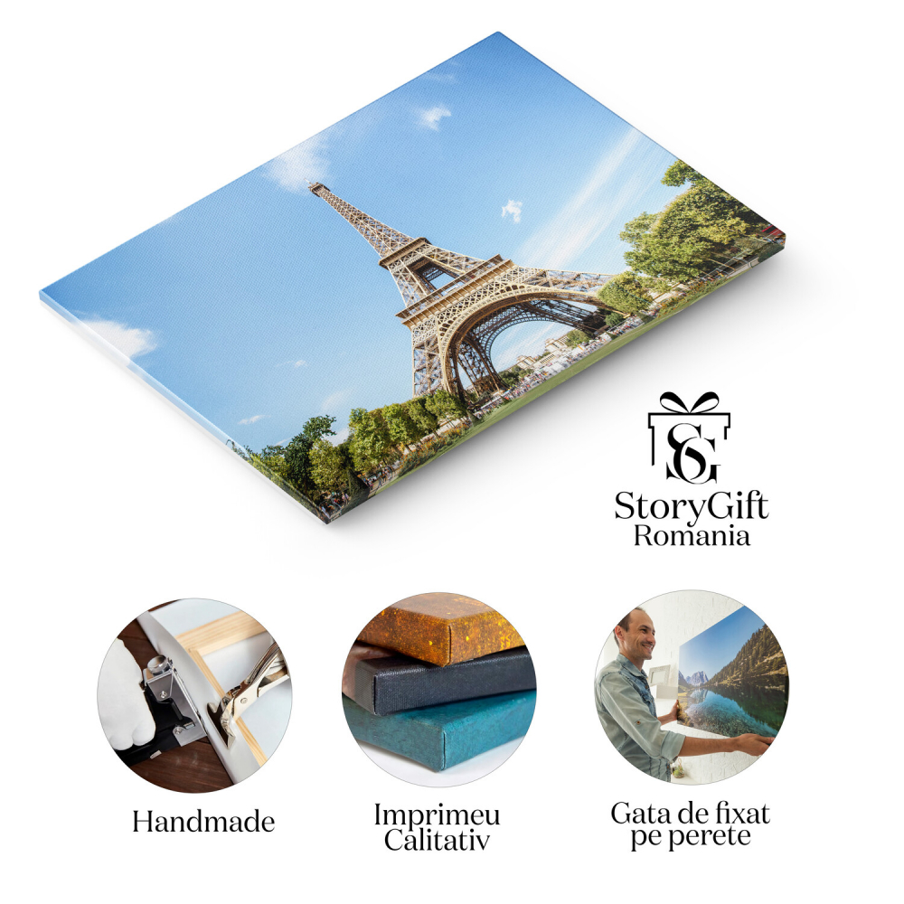 Peisaj Urban cu Turnul Eiffel – Tablou Canvas, Marime 40x25CM [2]