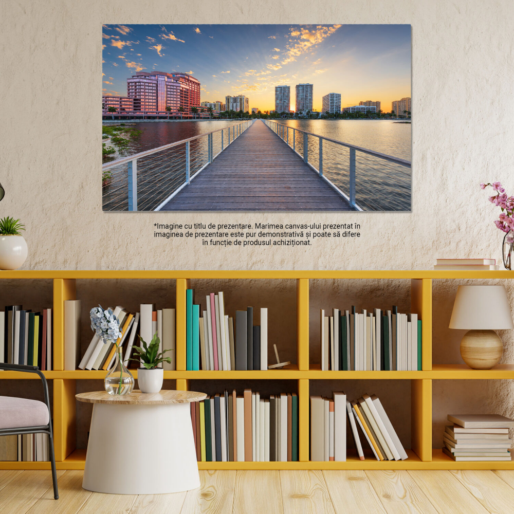 Tablou Canvas Peisaj Urban în Districtul Columbia: Luminite Strălucitoare în Zorii Dimineții, Marime 40x25CM [3]