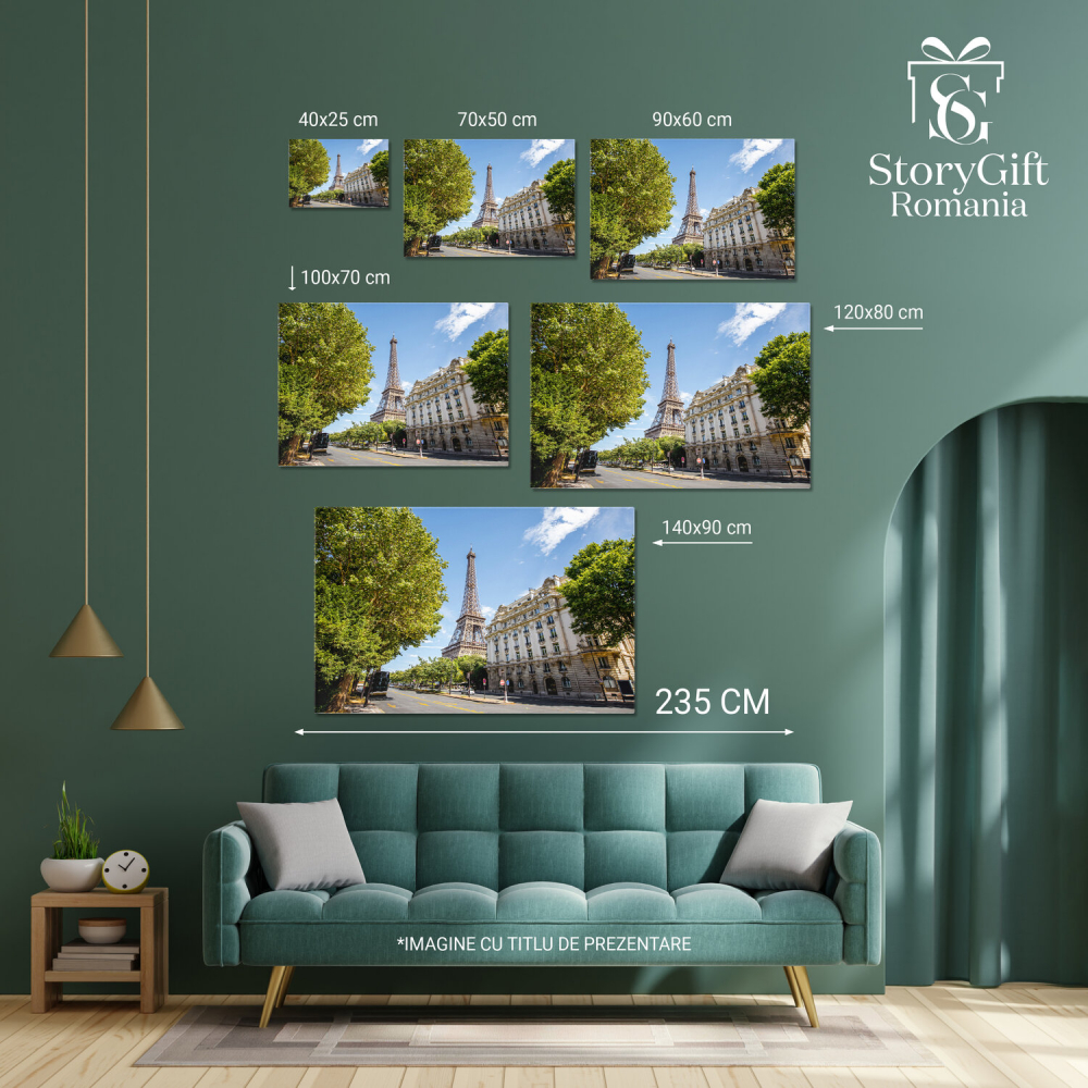 Peisaj Urban la Lumina Apusului în Paris – Tablou Canvas, Marime 40x25CM [4]