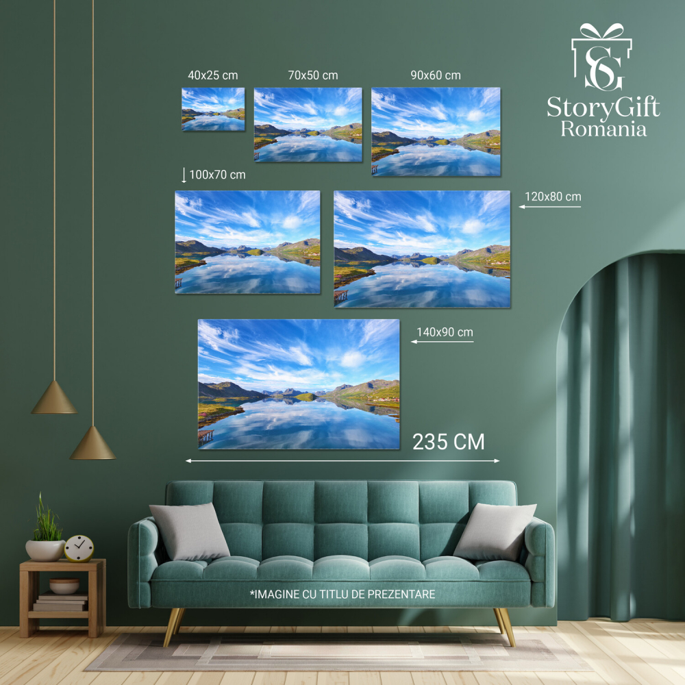 Peisajul Lofoten: Munți și Natură Norvegiană, Marime 40x25CM [4]