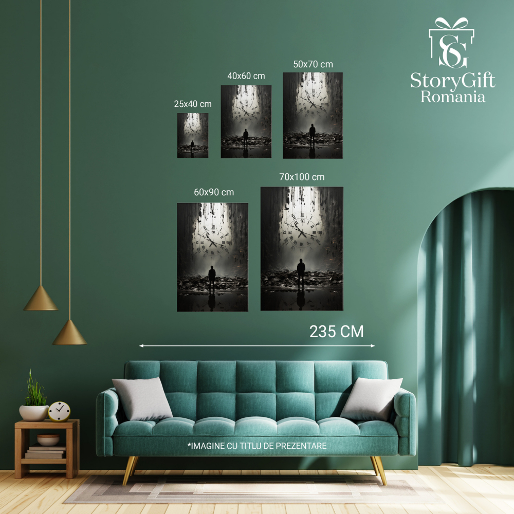 Tablou Canvas Persoana Care a Pierdut Noțiunea Timpului în Peșteră, Marime 40x25CM [3]