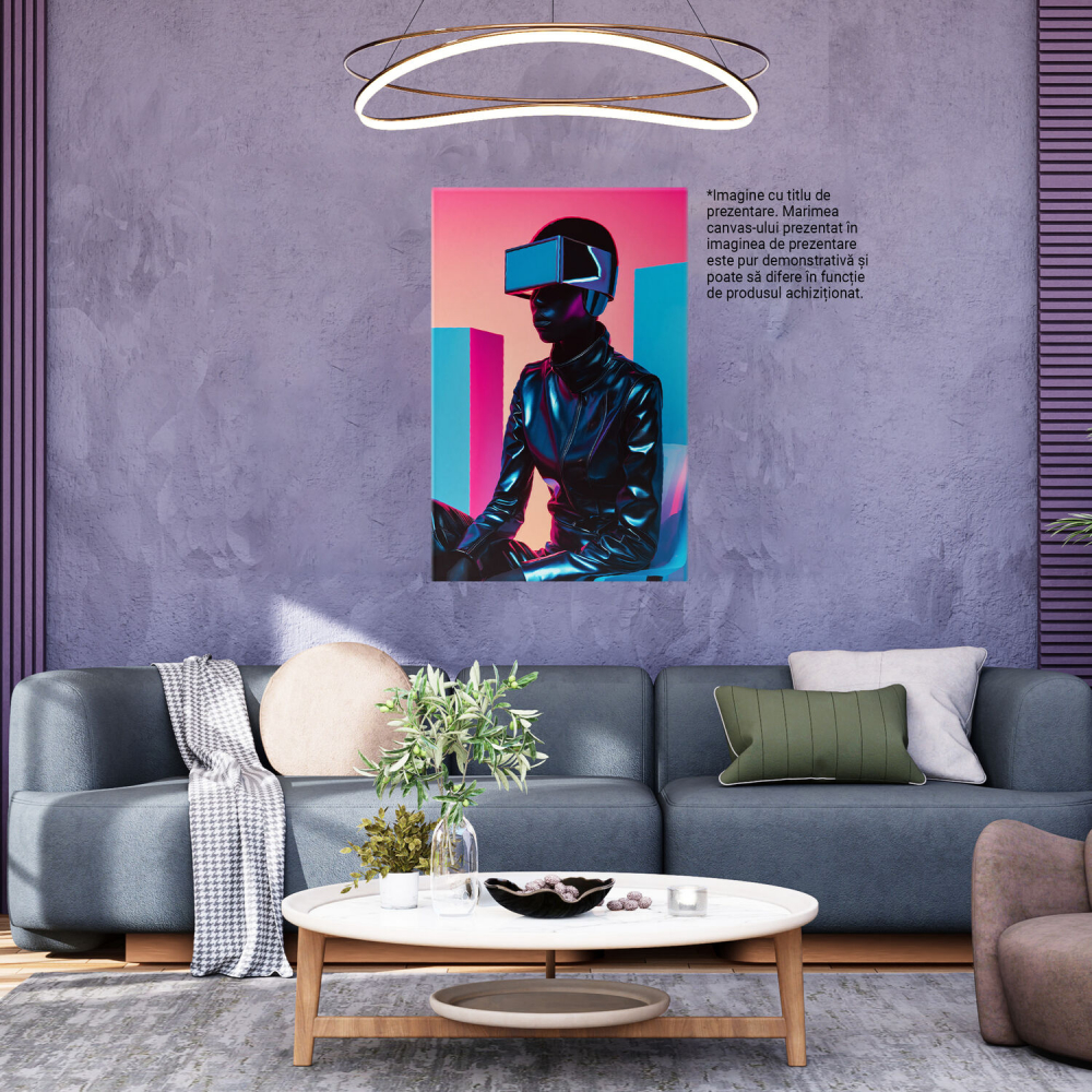 Tablou Canvas - Persoană Vizionând Lumea prin Ochelari de Realitate Virtuală, Marime 40x25CM [3]