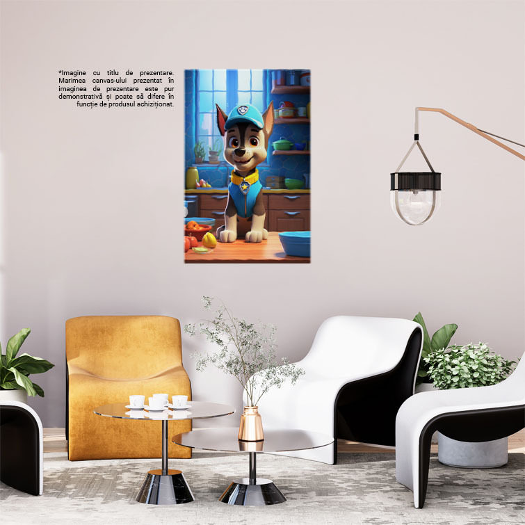 Tablou Canvas:  Personaj Cățel în Bucătărie- Desene Animate Pictura Digitala 40x25CM [2]