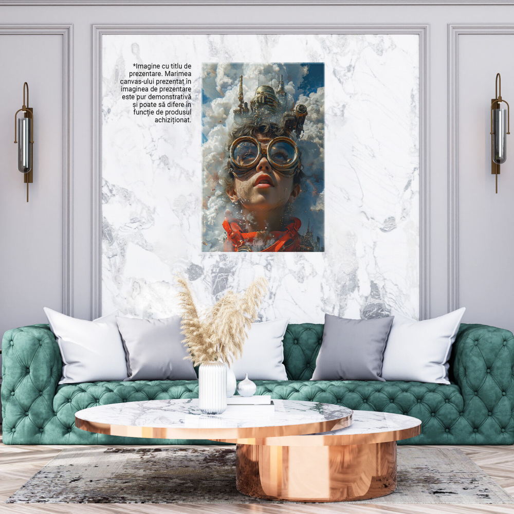 Tablou Canvas Femeie cu Buze Mari și Ochelari, Marime 40x25CM [3]