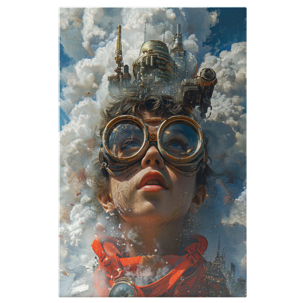 Tablou Canvas Femeie cu Buze Mari și Ochelari, Marime 40x25CM [1]