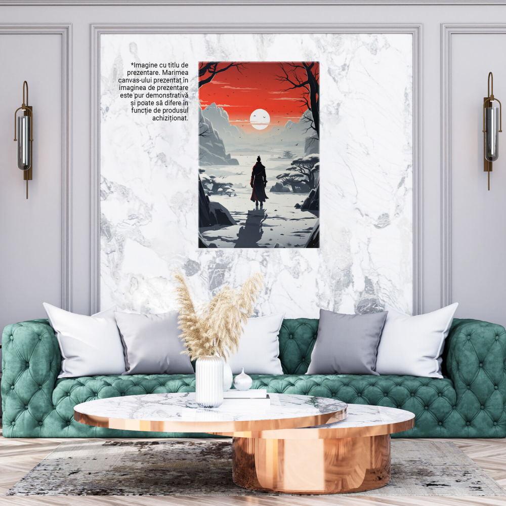 Personaj Japonez Sub Lună Plină - Pictură Digitală cu Animații, Marime 40x25CM [4]