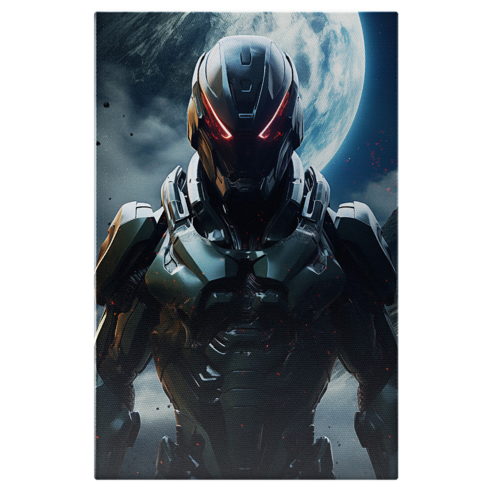 Tablou Canvas - Personaj Misterios Cyborg sub Lumina Lunii, Marime 40x25CM [1]