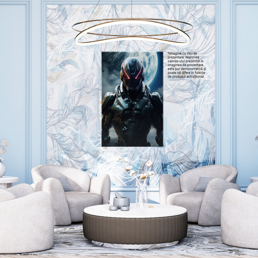Tablou Canvas - Personaj Misterios Cyborg sub Lumina Lunii, Marime 40x25CM [4]