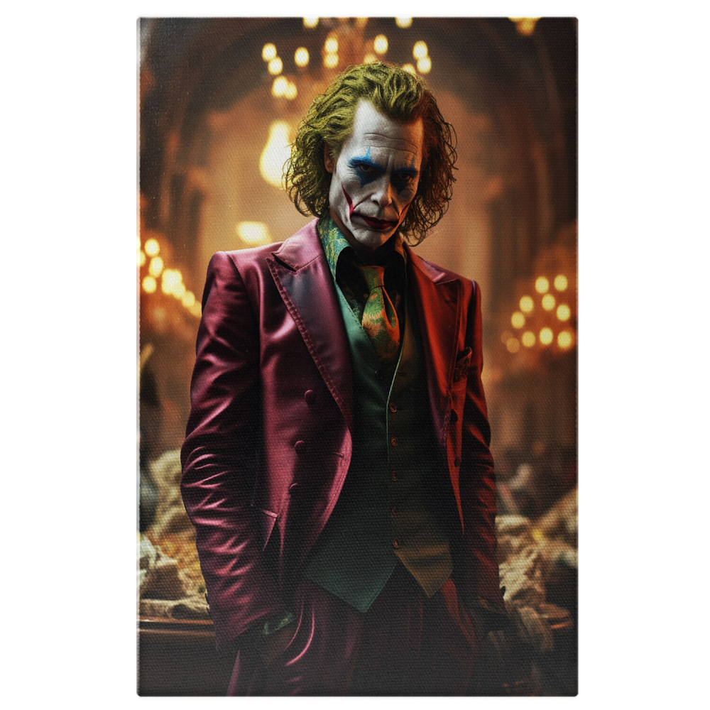 Joker cu Păr Vopsit și Fața Pictată - Pictură Digitală Vibrantă, Marime 40x25CM [1]
