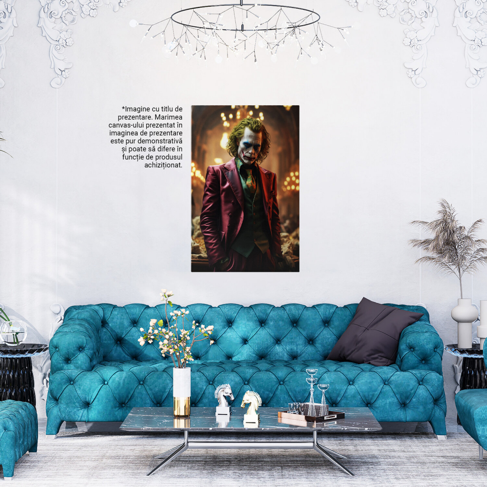 Joker cu Păr Vopsit și Fața Pictată - Pictură Digitală Vibrantă, Marime 40x25CM [4]