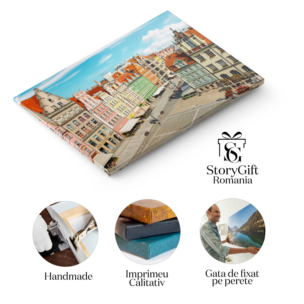 Tablou Canvas: Piața Centrală din Polonia - Un Omagiu Arhitectural European, Marime 40x25CM [2]