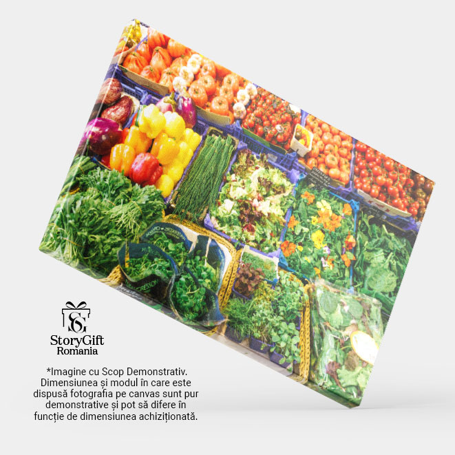 Tablou Canvas Piata de Fructe si Legume Varitate de Produse Proaspete, market, fructe, legume, varietate, proaspete 2087 40x25CM [4]