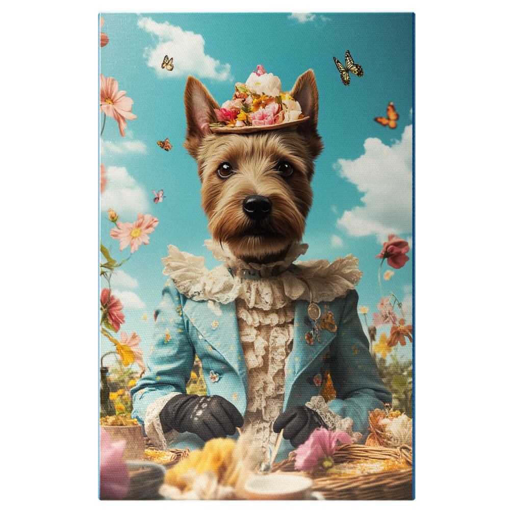 Tablou Canvas Personalizat - Animal Picnic în Lan de Flori cu Rochie Albastră
Marime 40x25CM [1]