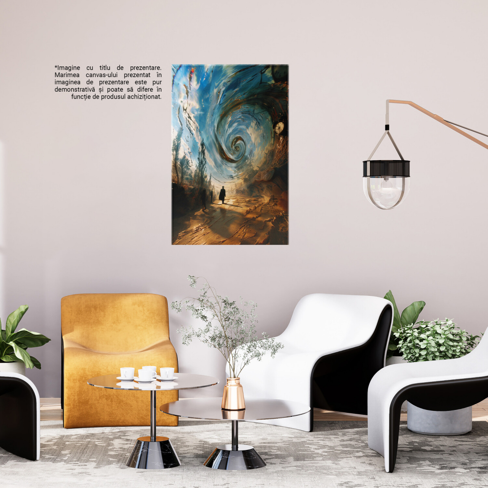 Pictură Abstractă în Ulei - Vârtej și Umbre de Oameni, Marime 40x25CM [3]