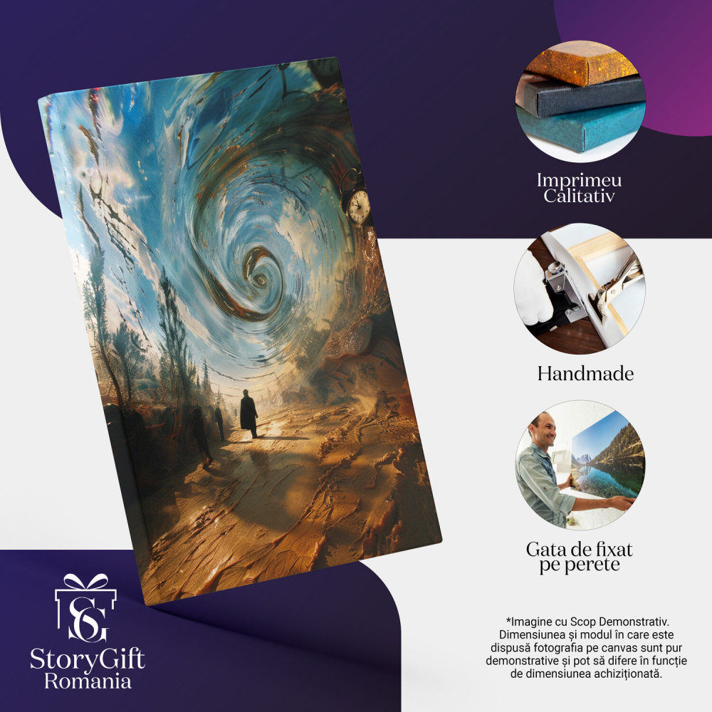 Pictură Abstractă în Ulei - Vârtej și Umbre de Oameni, Marime 40x25CM [2]