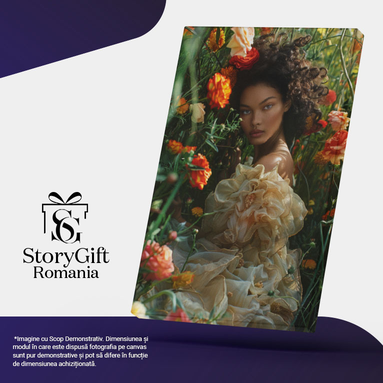 Tablou Canvas: Piele Bronzată în Culorile Tăcerii O Odă Adusă Naturii Înfloritoare Primăvara Pictura Digitala 40x25CM [5]