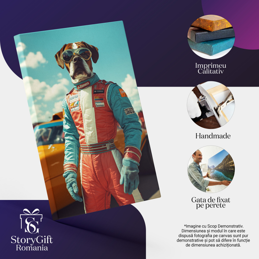  Tablou Canvas Personalizat Pilot De Curse Formula 1 Pe CircuitMarime 40x25CM [4]