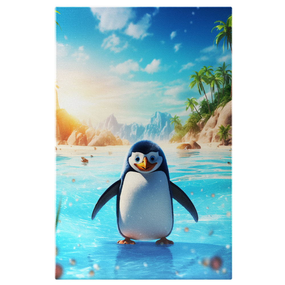 Tablou Canvas - Pinguin Pe Gheață Încălzită de Soare, Marime 40x25CM [1]