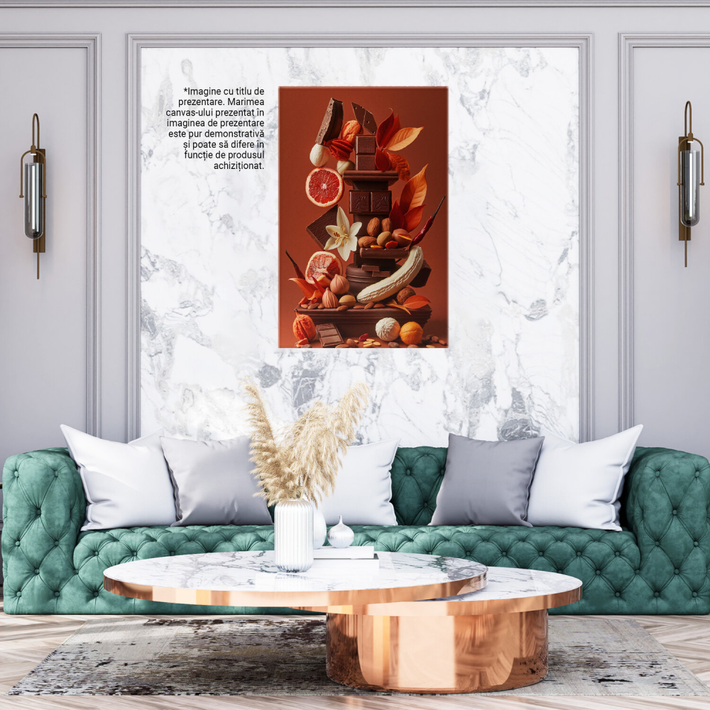Piramidă din Fructe, Ciocolată și Ardei Iuți - Tablou Canvas Culinar, Marime 40x25CM [3]