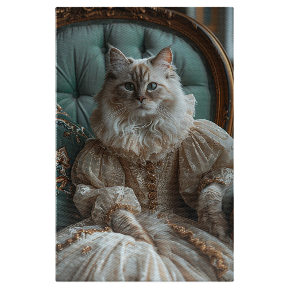 Pisica Aristocrată Așteptând să Fie Servită - Pictură Digitală cu Eleganță și Stil, Marime 40x25CM [1]