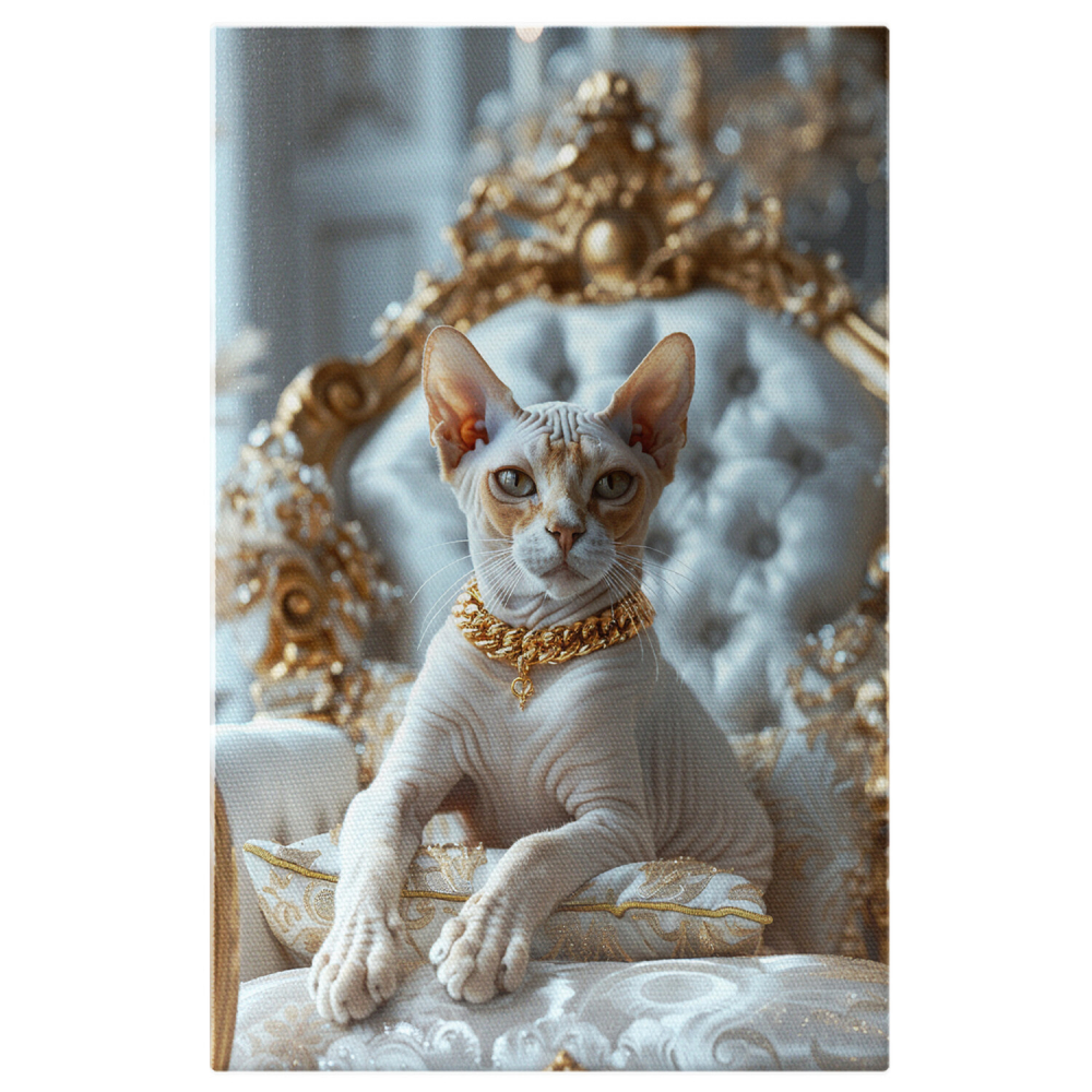 Pisica Sfinx Regină - Bijuterii și Accesorii pentru Suveranitate Felină în Pictură Digitală, Marime 40x25CM [1]