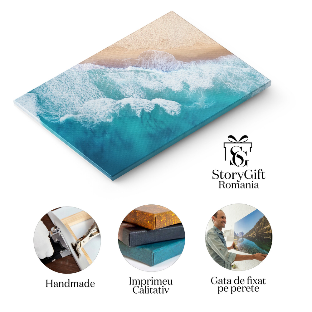 Plaja din Vederea de Sus: Oaze Turquoise de Vară, Marime 40x25CM [2]