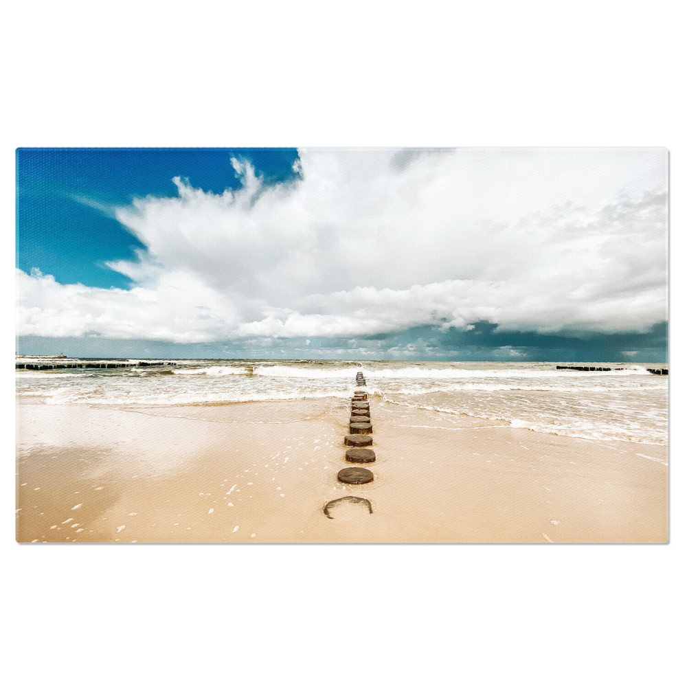 Plaja Goală cu Nisip și Piatre - Peisaj Marin Seren, Marime 40x25CM [1]