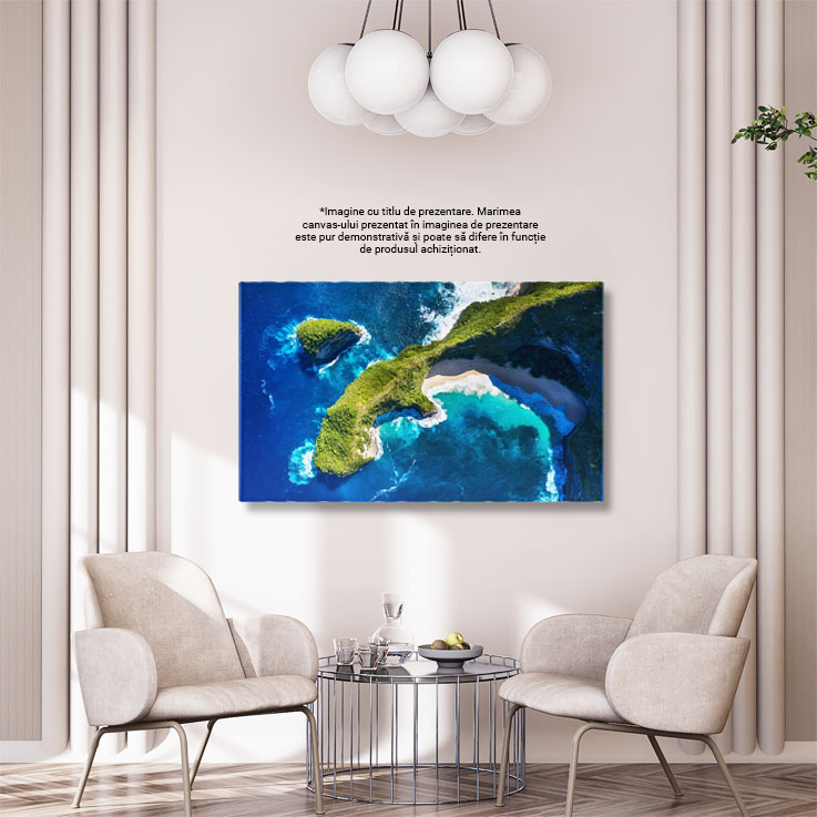 Tablou Canvas Plaja Kelingking in Nusa Penida, Insula Bali, Indonezia V, aerial, peisaj marin, plaja, turcoaz, coasta 2580 40x25CM [3]