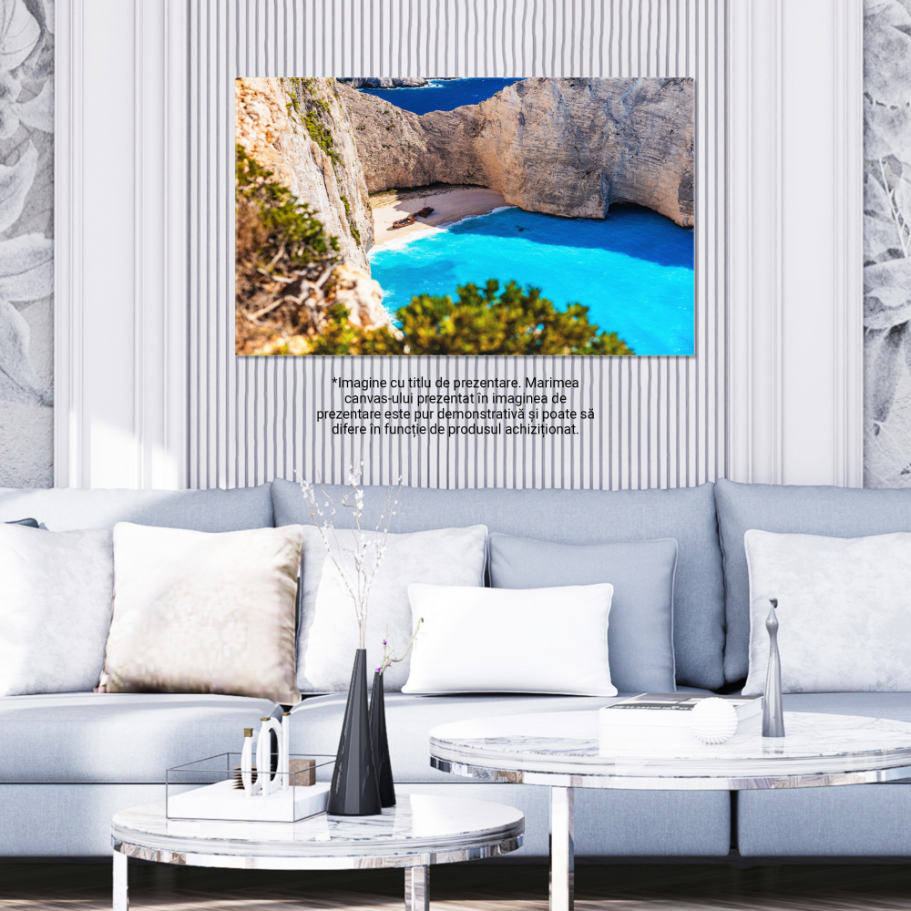 Tablou Canvas Plaja Navagio din Zakynthos, Grecia; Grecia, Zakynthos, Plaja, Navagio, Peisaj Marin 90x60CM [3]