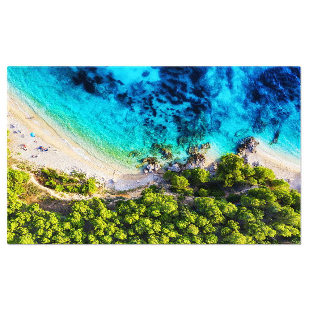 Plaja și Valuri – Tablou Canvas din Perspectivă Aeriană, Marime 40x25CM [1]