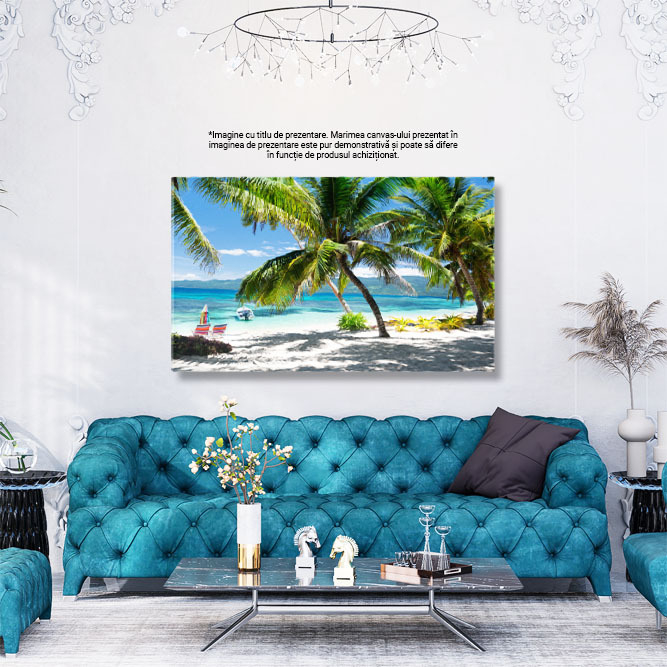 Tablou Canvas Plaja Tropicala, resort, plaja, palmieri, ocean, paradis, turism, vara 4792 40x25CM [3]