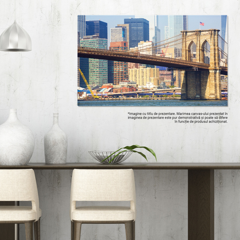 Podul Brooklyn și Panorama Orașului New York – Tablou Canvas, Marime 40x25CM [3]