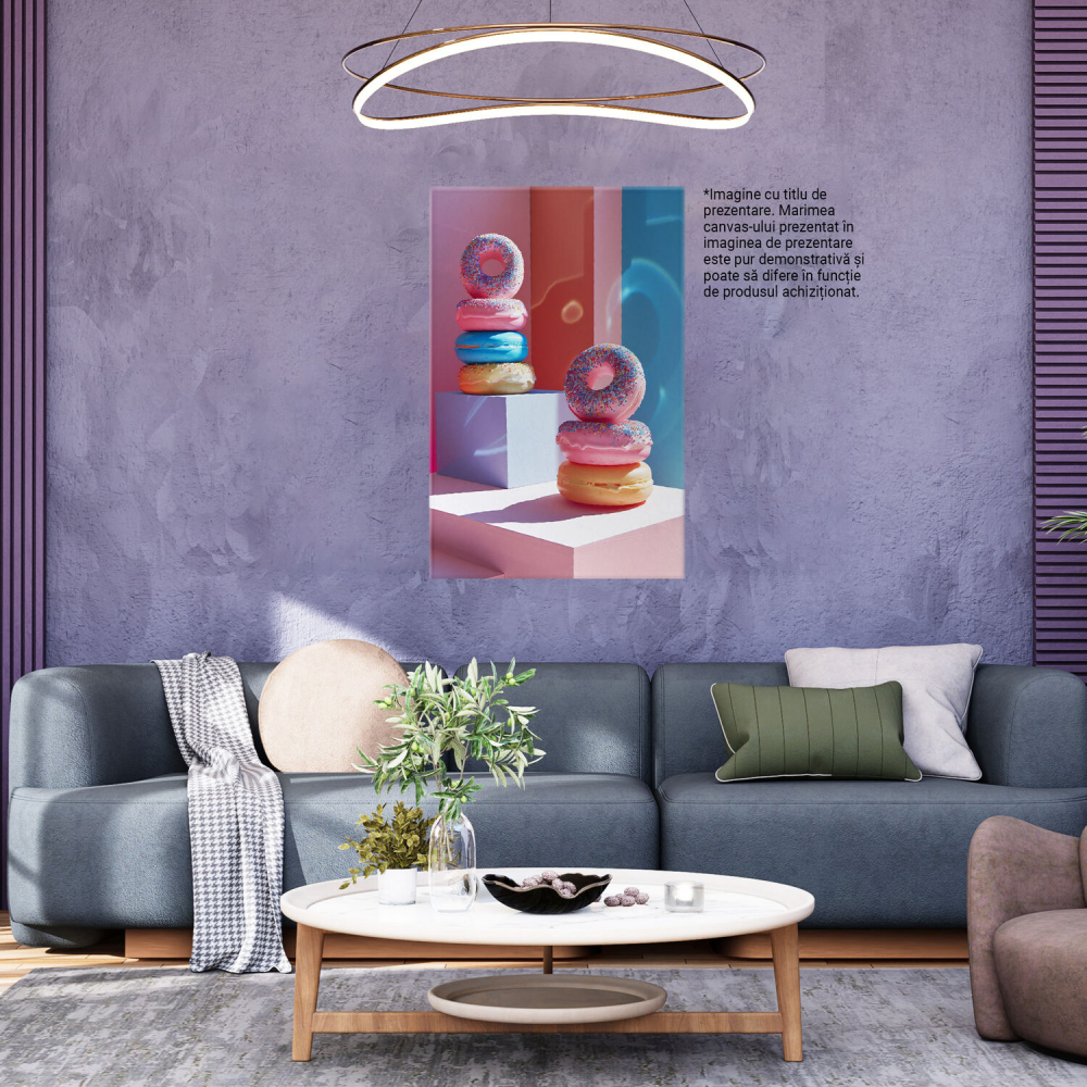 Tablou Canvas Pofta de Gogoși - Delicii Pufoase pe Cuburi, Marime 40x25CM [3]