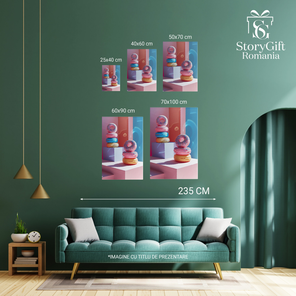 Tablou Canvas Pofta de Gogoși - Delicii Pufoase pe Cuburi, Marime 40x25CM [4]