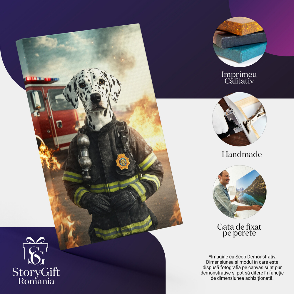 Tablou Canvas Personalizat Pompier În AcțiuneMarime 40x25CM [4]