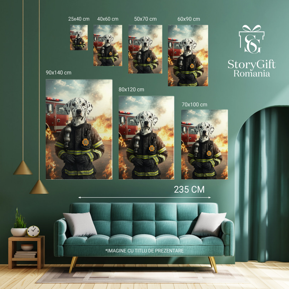 Tablou Canvas Personalizat Pompier În AcțiuneMarime 40x25CM [6]