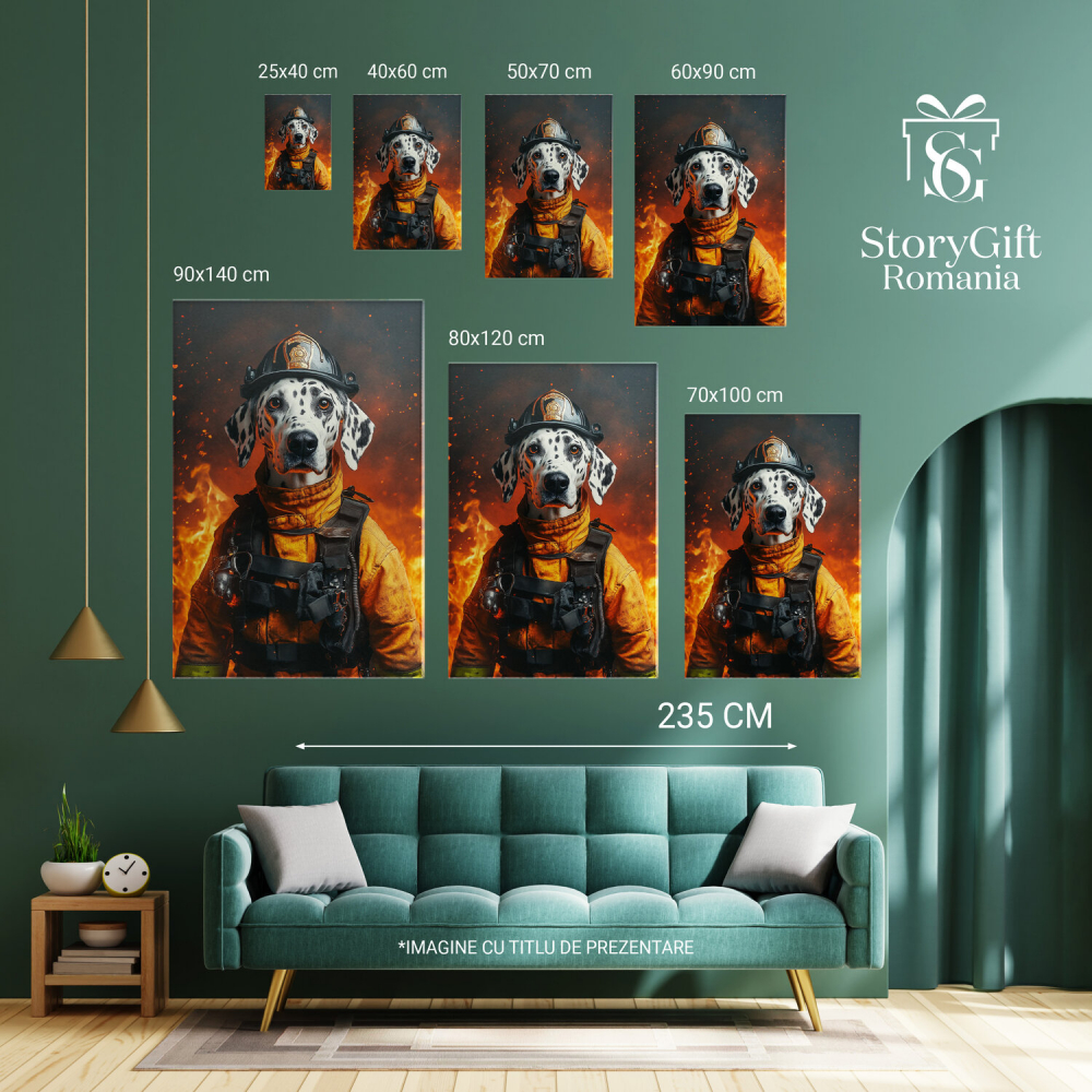 Tablou Canvas Personalizat Pompier Intre Flacari
Marime 90x60CM [6]
