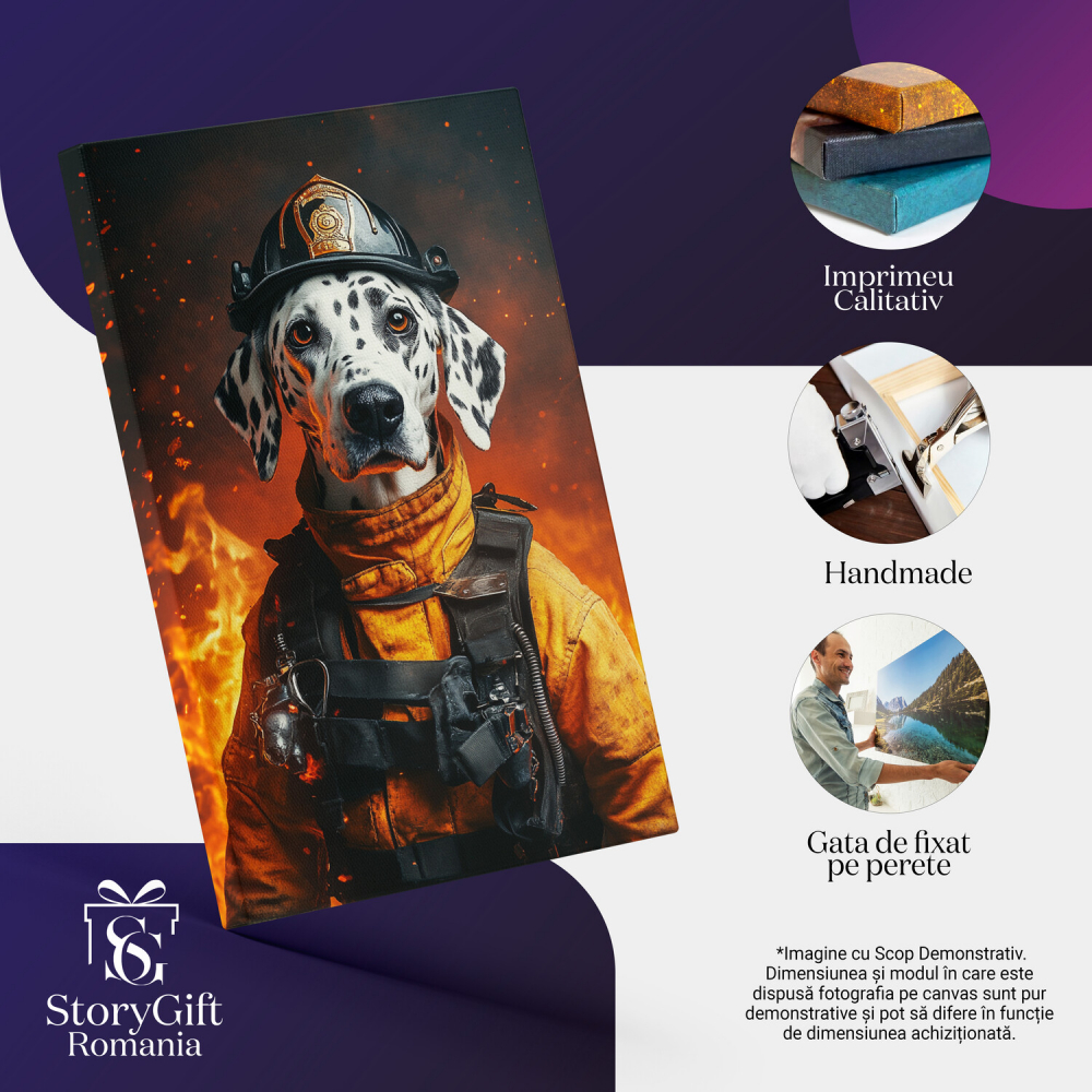 Tablou Canvas Personalizat Pompier Intre Flacari
Marime 90x60CM [4]