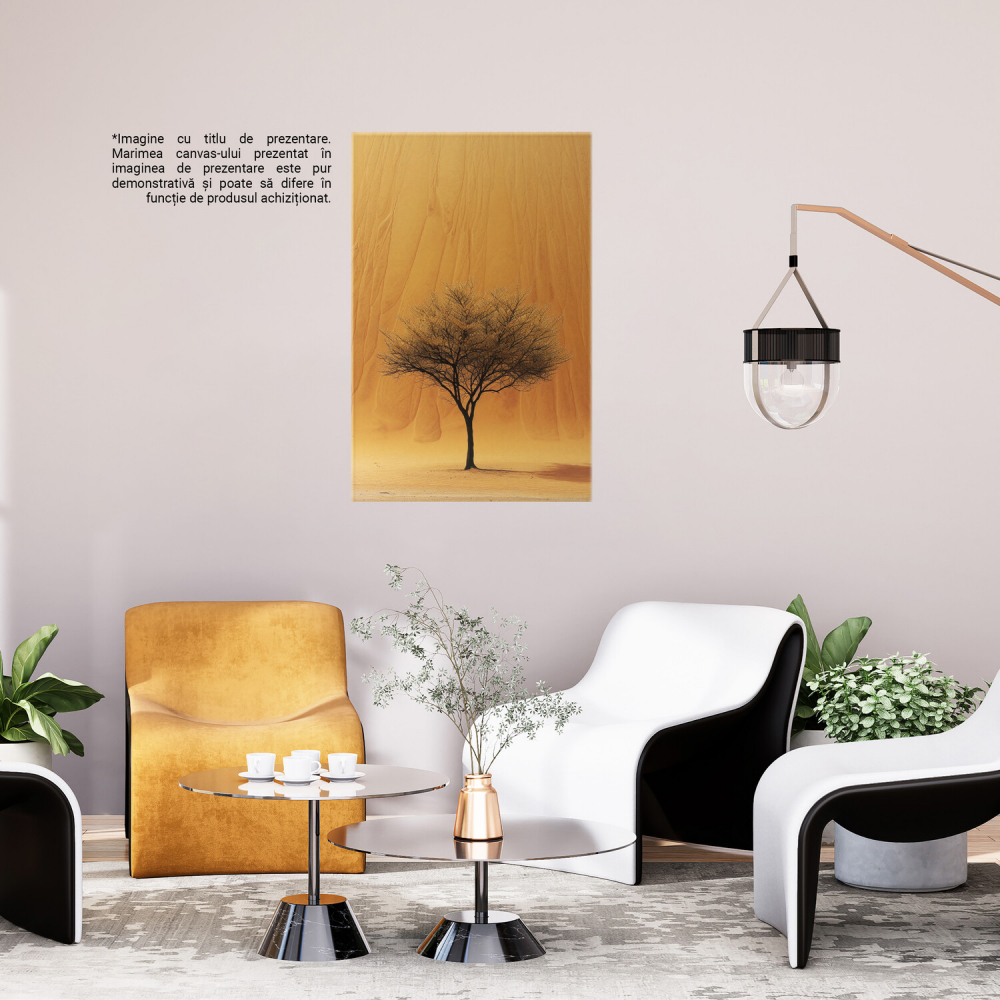 Pomul de la Poalele Muntelui de Nisip - Tablou Canvas cu Singurătate în Lumina Soarelui, Marime 40x25CM [3]