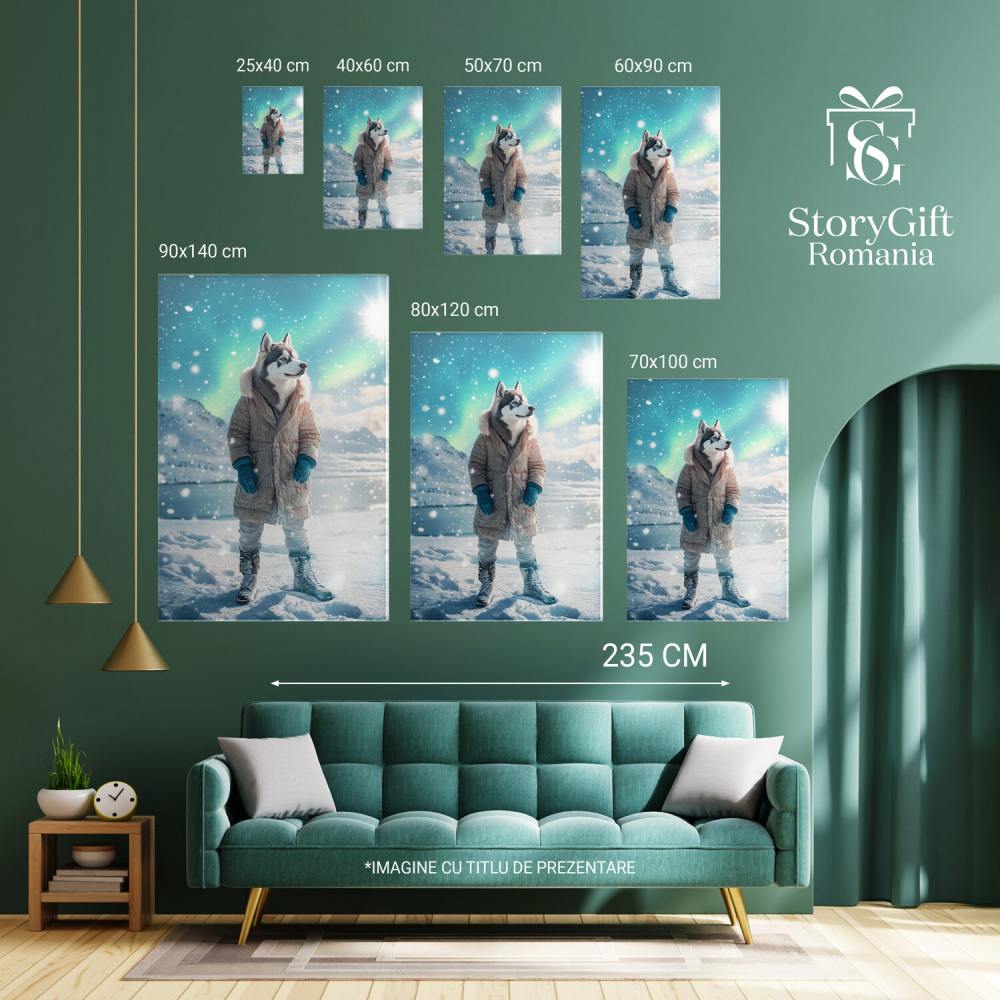  Tablou Canvas Personalizat Aventurier Polul Nord Crem Cu Mănuși AlbastreMarime 140x90CM [6]