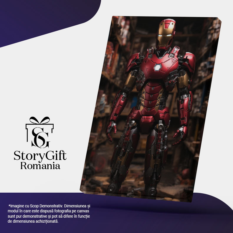 Tablou Canvas: Portret barbat in costum de Ironman in debara filme sf Pictura Digitala 40x25CM [5]